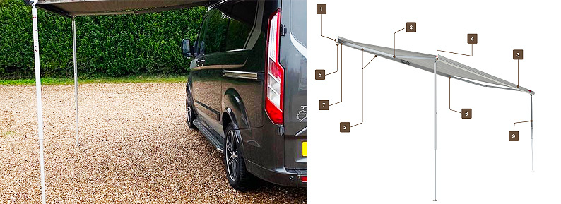 Awnings for camper vans - install & supply in Lincoln, Lincolnshire